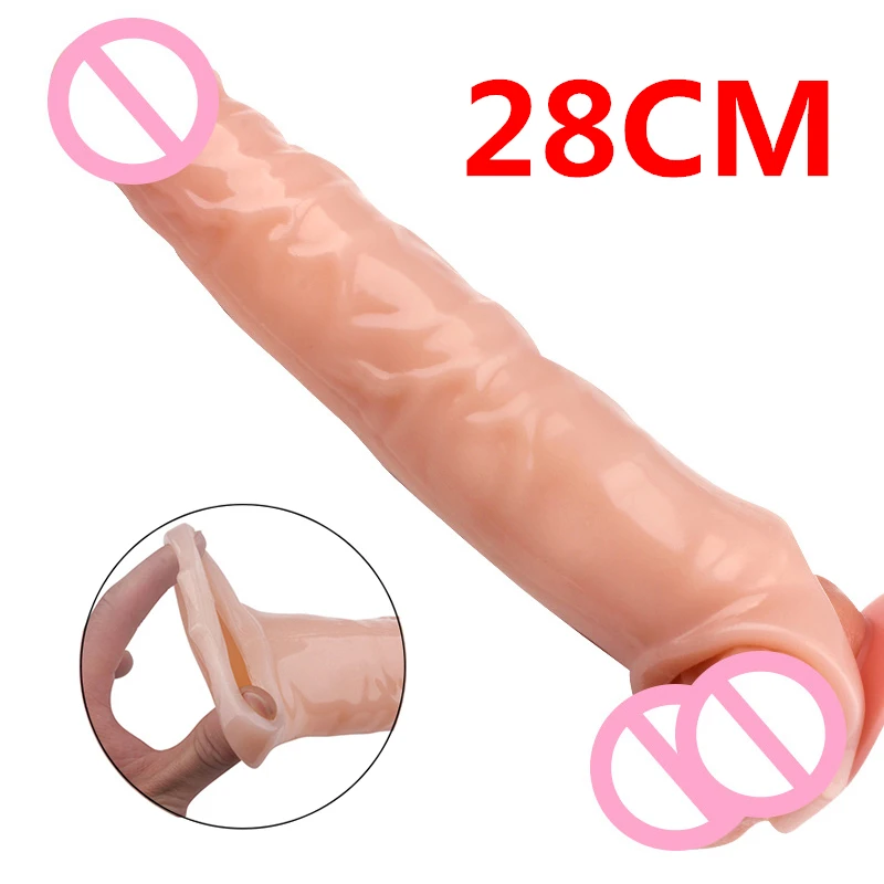 Tanio Wielokrotnego użytku nakładka na penisa prezerwatywa do przedłużania penisa Big Cock sklep