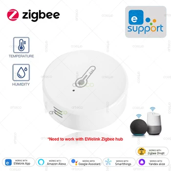 Ewelink ZigBee Smart Temperature Humidity Sensor Battery Powered APP Control Thermometer Hygrometer Controller For Alexa Google 1