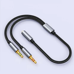 Dual Audio Headphone Splitter with Microphone Support (GRAY)