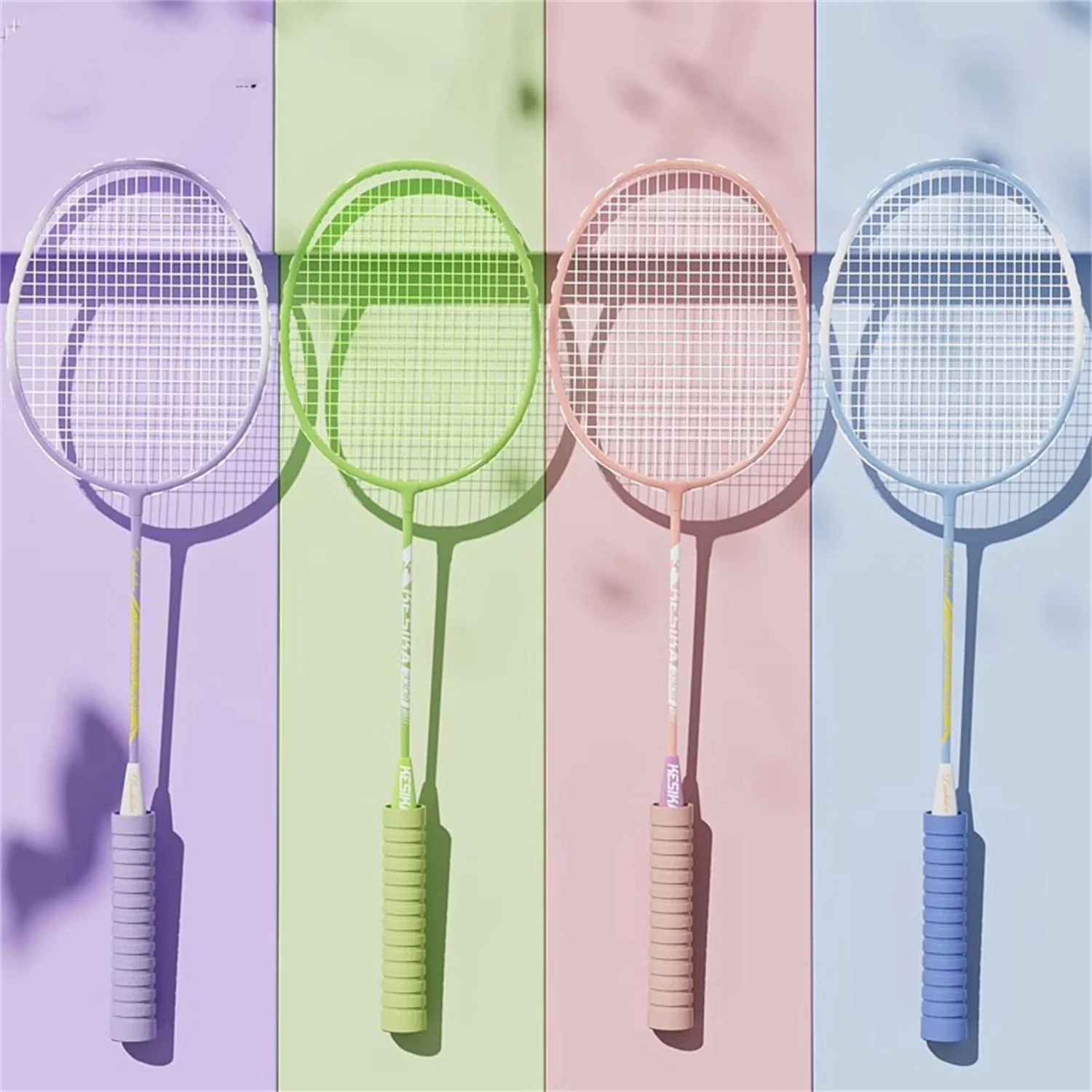 Badminton Racket Lithium Alloy Beginners Resistant Offensive Racket Set Sports Equipment