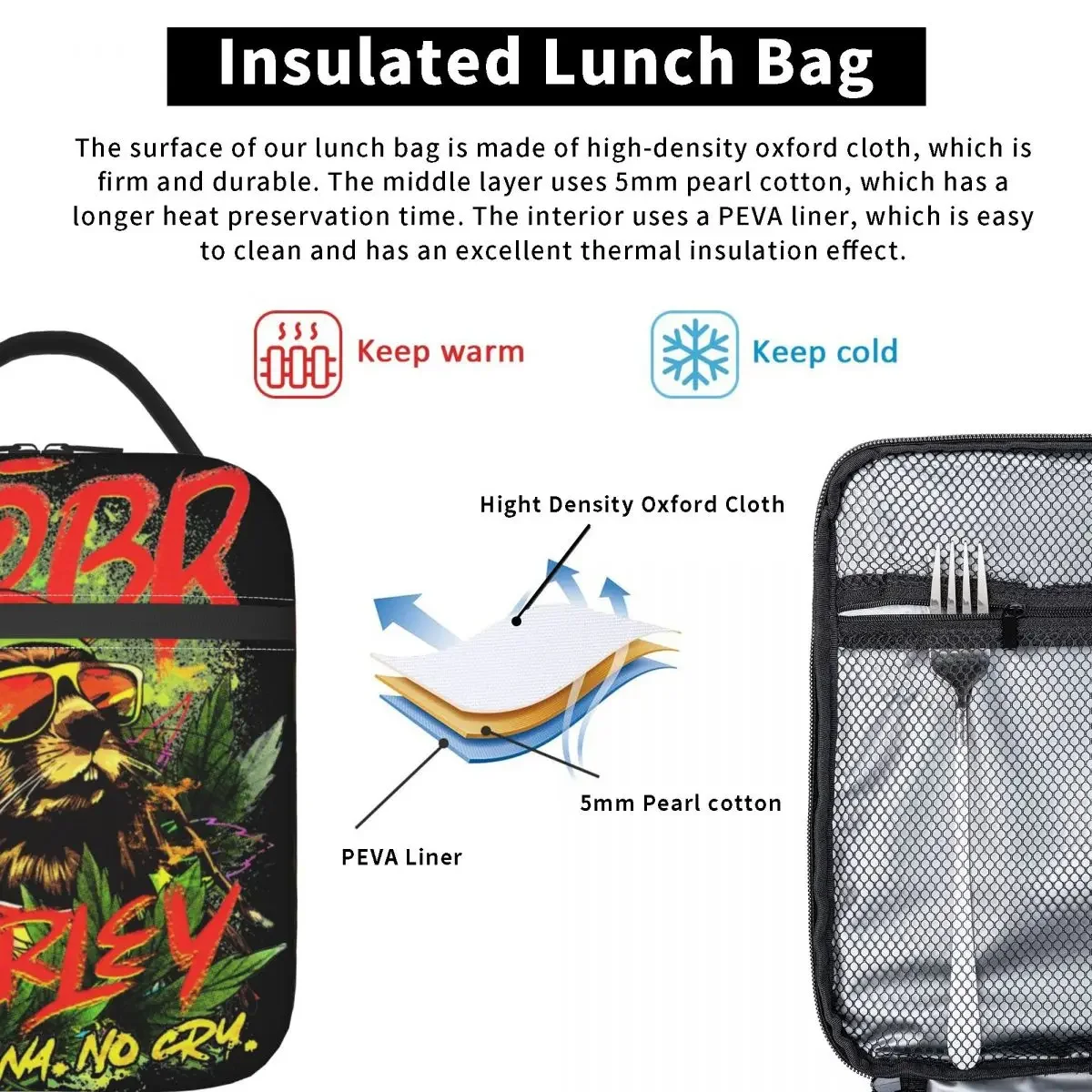 Insulated Lunch Tote Bag Bobr Marley Bobr Kurwa Polish Beaver Storage Food Box Unique Design Thermal Cooler Bento Box For Travel