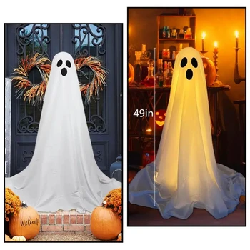 Ghost Spooky Halloween Decor Battery Light Home Ghost Front Porch Yard Courtyard Standing Halloween Horror Decoration 6