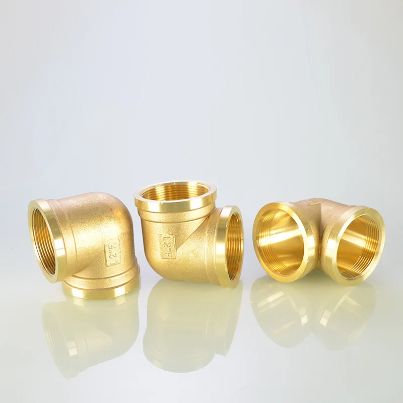 

1/4" 3/8" 1/2" 3/4" 1" 1-1/4" 2" Female Thread 90 Deg Brass Elbow Pipe Fitting Connector Coupler for Water Fuel Copper Adapte