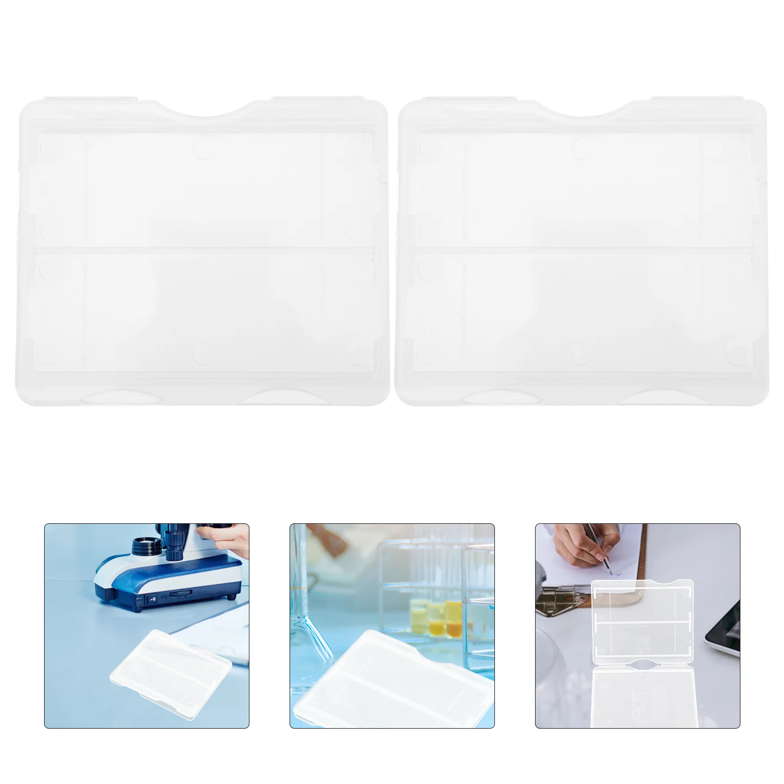 

100 Pcs Slide Box Microscope Container Accessories Slideshow Tray Storage Plates