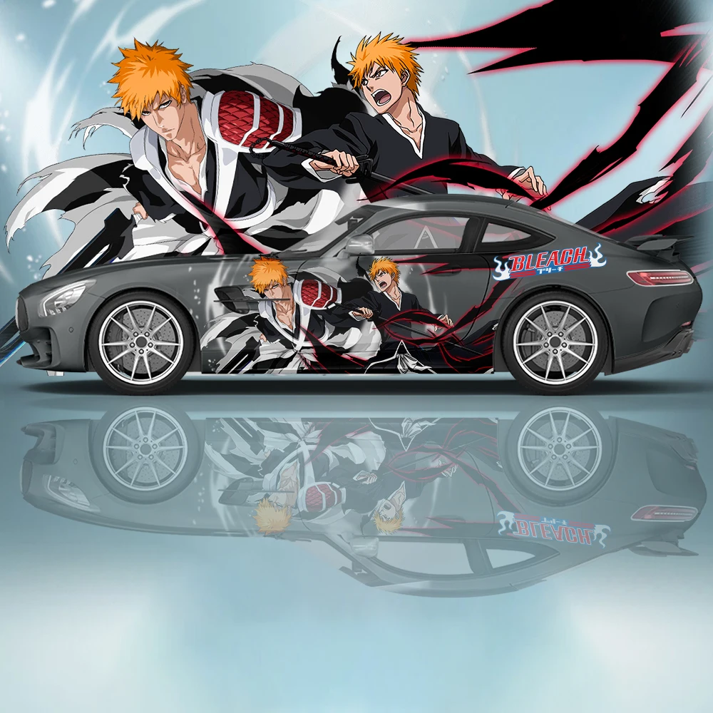 

Bleach anime car sticker side graphics packaging vinyl modified parts sticker custom picture flower car paint sticker