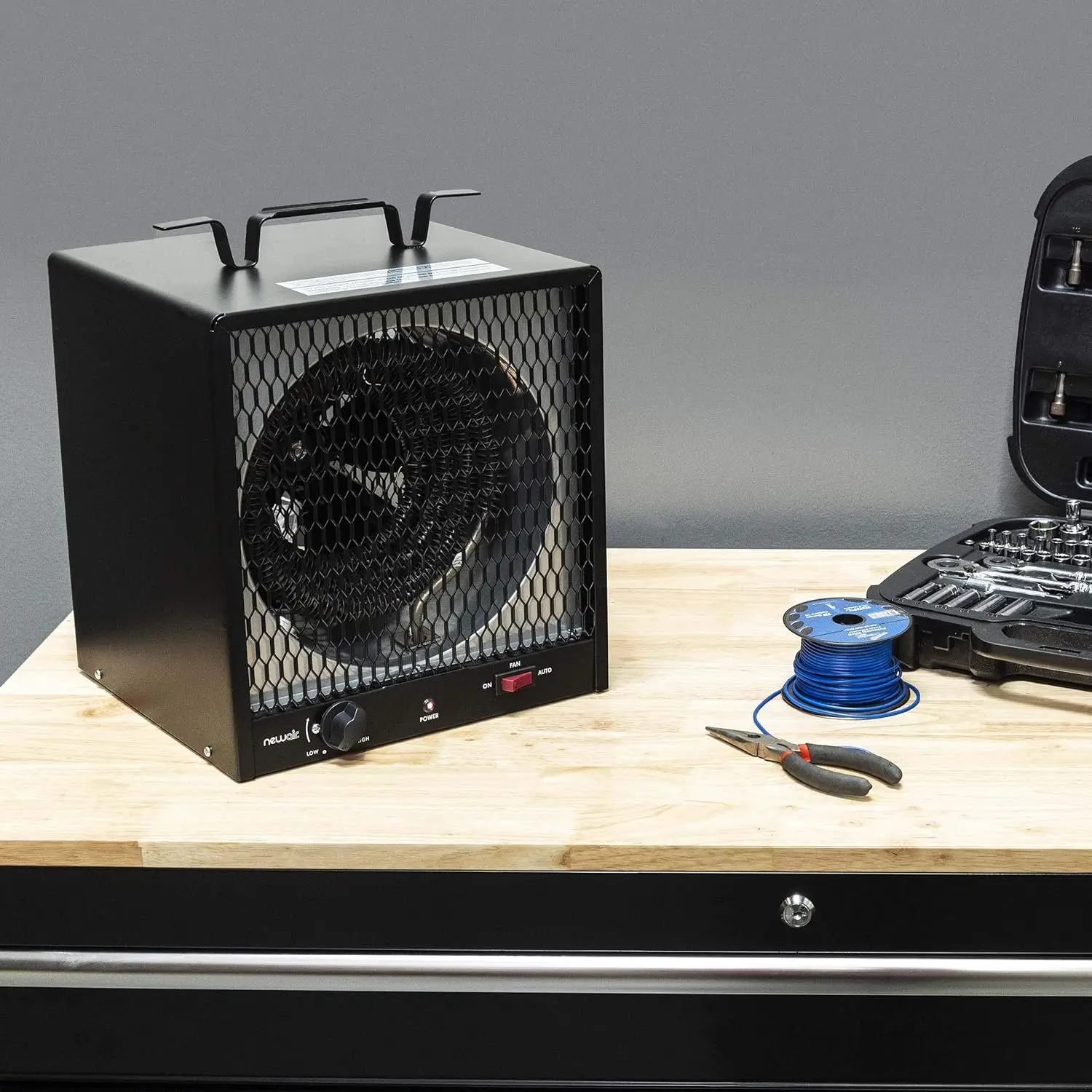 Portable Heater (240V) Portable Electric Garage Heater Heats Up to 600 sq. ft. with 6-Foot Cord Wrap and Carrying Handle 5600