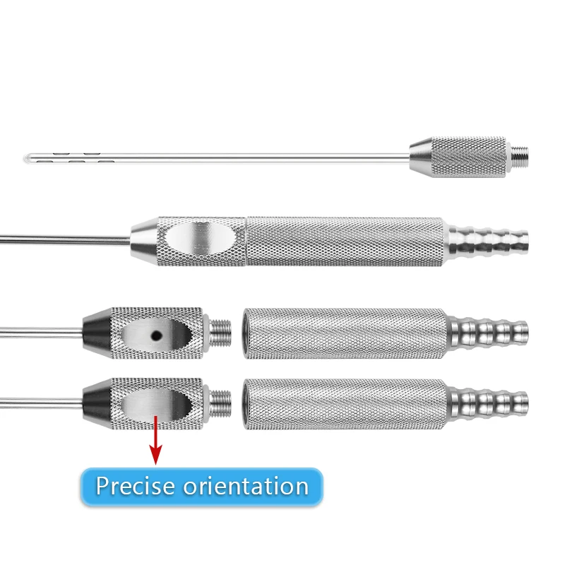 

Autoclavable Liposuction Cannula Needle S-shaped Holes Needle Threaded Handle Fat Remove Tool Liposuction Instrument