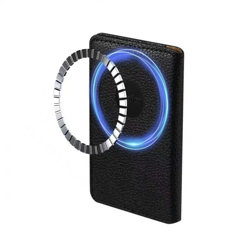 Premium Litchi Grain Leather Magnetic Card Holder Phone Case with RFID Protection and Ultra Slim Wallet Design