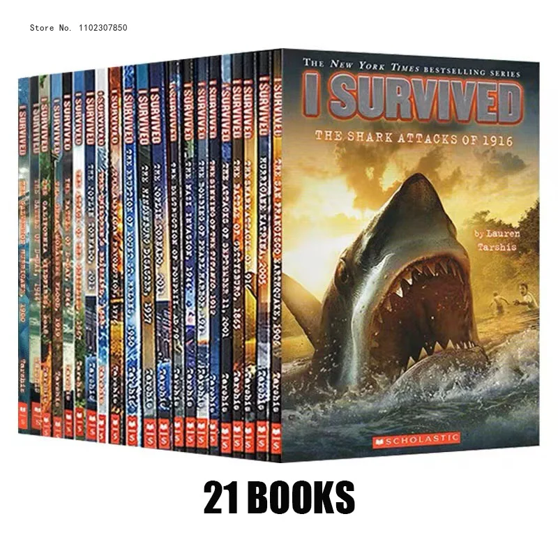 

21 Books/Set I Survived English Reading Books Disaster History Survival Novel Escape Guide Children's Science Chapters Books