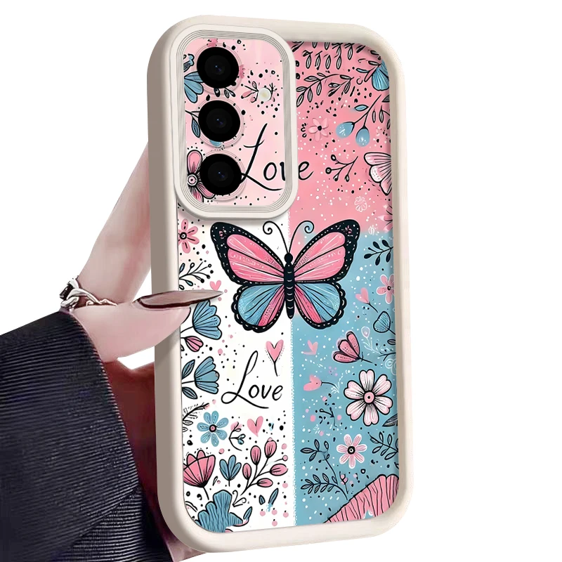 Blue Pink Butterfly Floral Phone Case