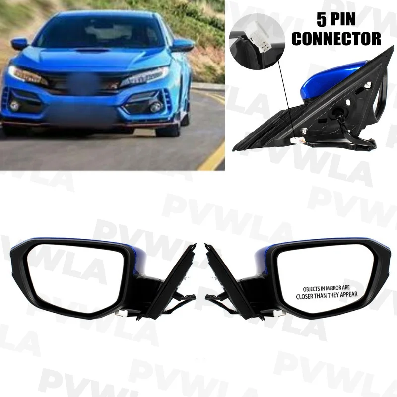 

Для Honda American Version Civic 2016 2017 2018 2019 2020 2021 левая + правая сторона 5 контактов голубое окрашенное заднее зеркало в сборе