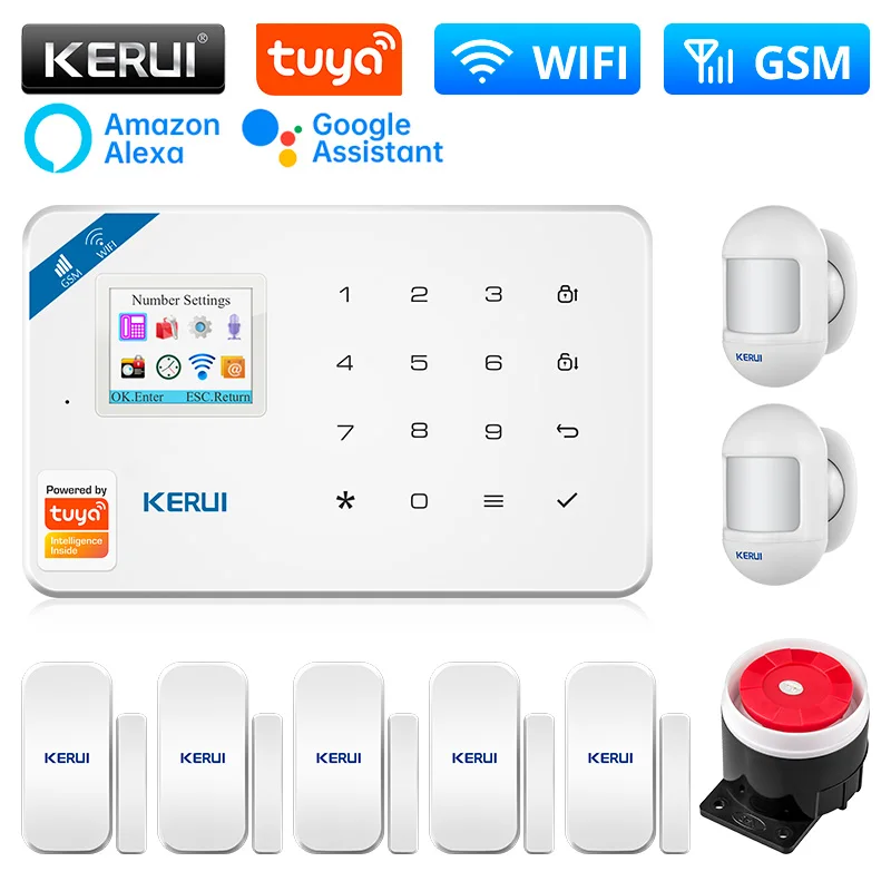 Kerui Wifi Gsm Alarm System Security Home Smart Life Support Alexa Door