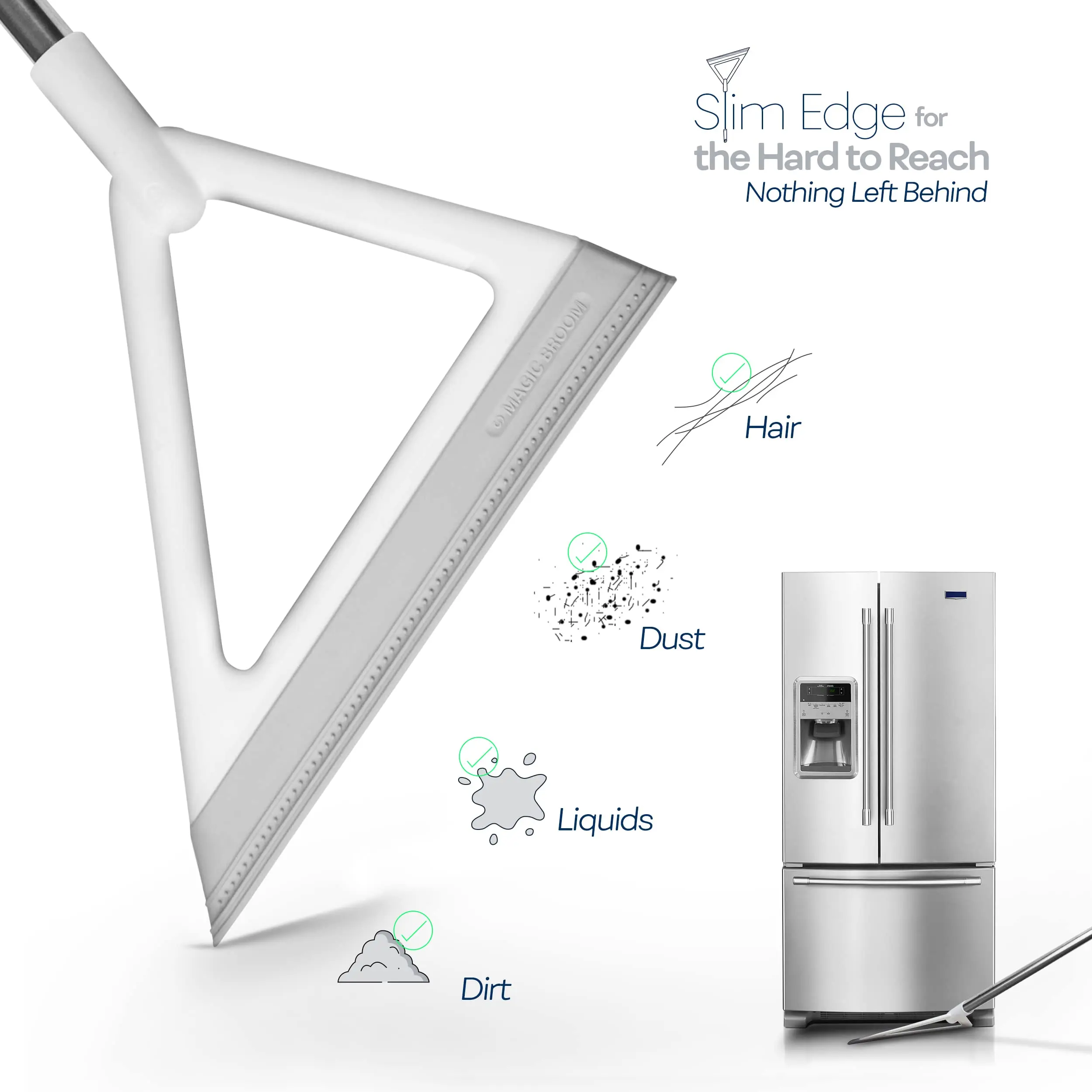 Magic Silicone Broom, Windows, Pet Hair Remover, Squeegee Broom Floor Sweeper with Detachable Head, Household Cleaning Tool