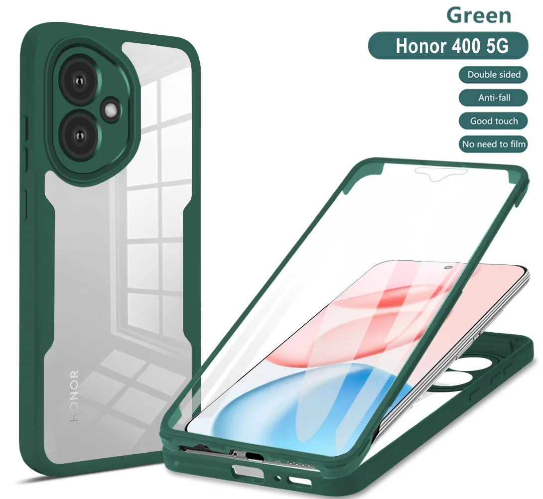 360 Full Protection Phone Case with Clear Screen and Silicone Bumper Back Cover
