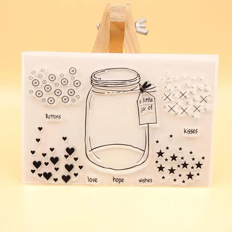 Clear Stamp Bottle Transparent Clear Silicone Stamp for DIY Scrapbooking Photo Album Decorative clear stamps clear rubber stamps