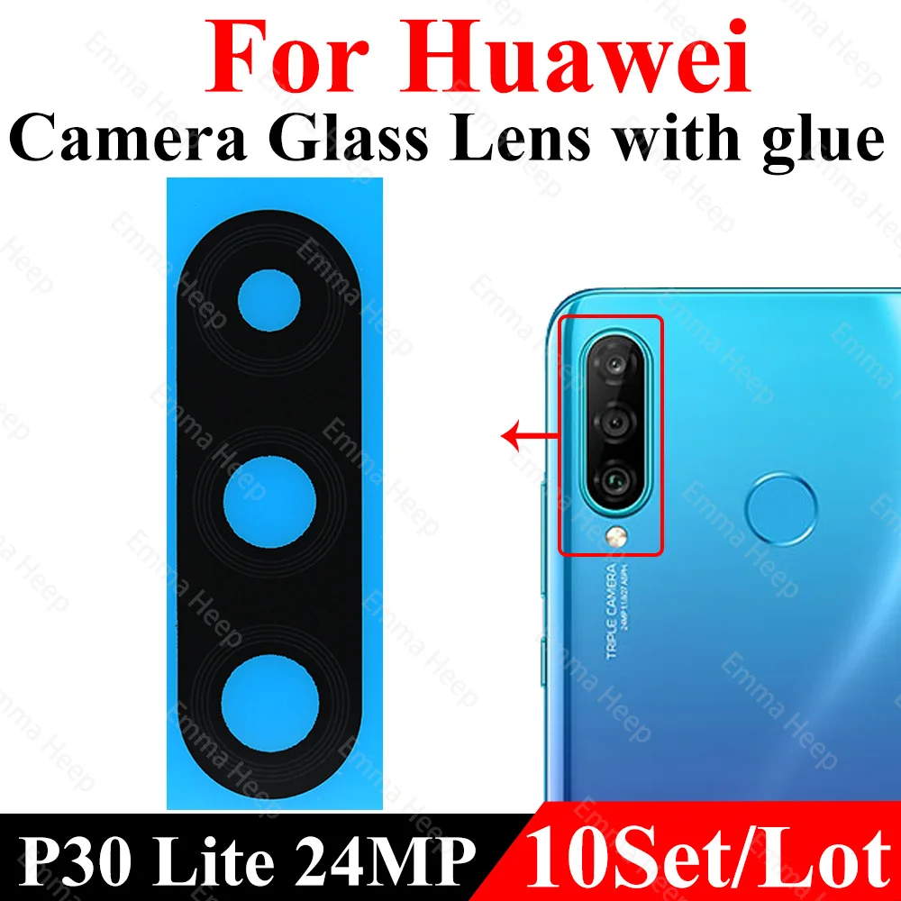 Camera Glass Lens 10pcs for Huawei P30 P40 P50 P20 Pro Lite E P40Lite