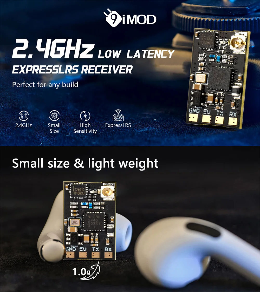 Récepteur ExpressLRS 2.4GHz Nano ELRS FPV pour Drone RC