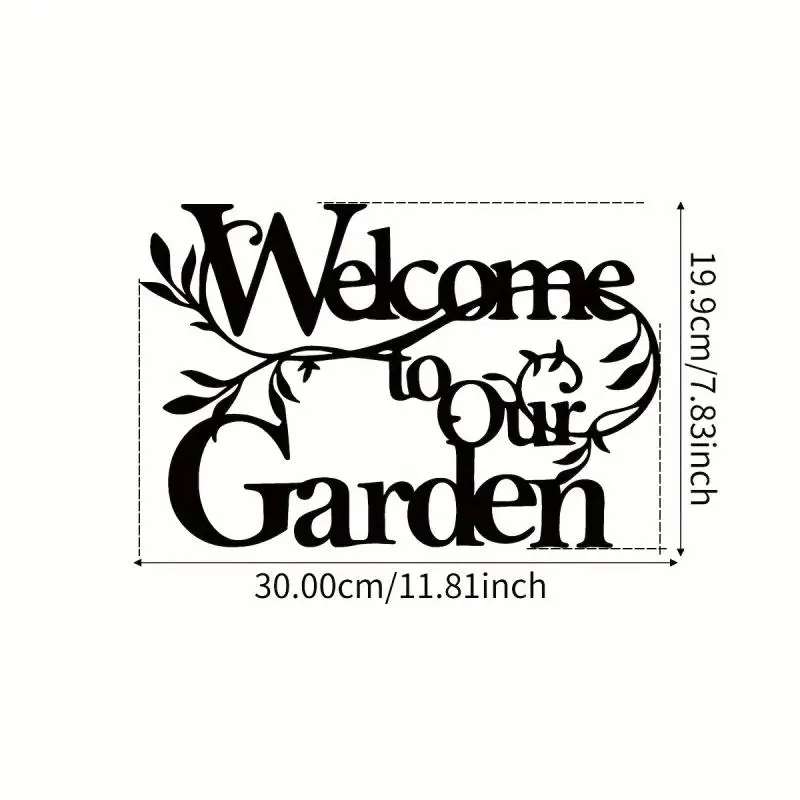 Welcome To Our Garden Sign Metal Garden Sign Decorative Wall Hanging