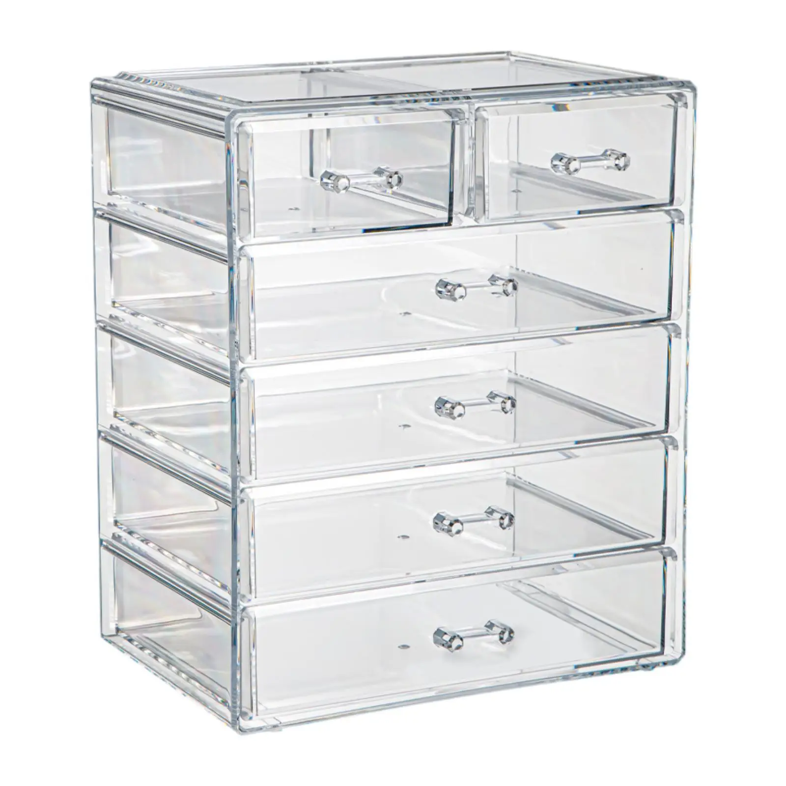Stackable Storage Drawer Dresser Acrylic Cosmetics Storage Bin Large Capacity