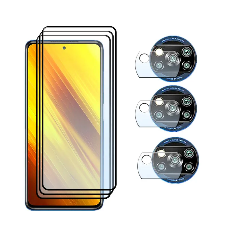 

Закаленное стекло 9H для POCO X3 X3Pro, защита экрана от царапин, черные края, Передняя пленка для POCO X3, мягкая пленка для камеры