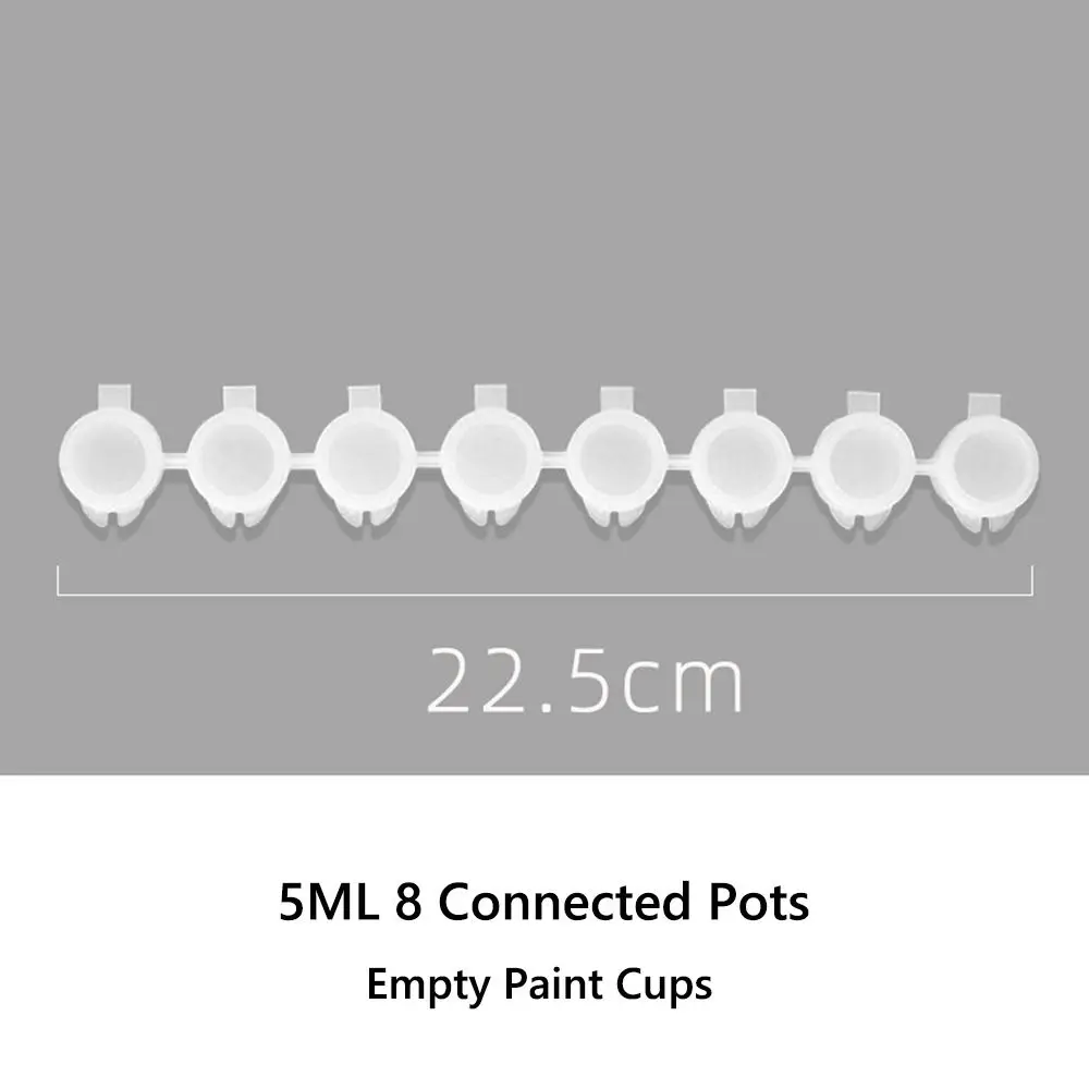컴팩트 디자인 플라스틱 색소 스트립 2ml/3ml/5ml 6/8 연결된 용기 빈 페인트 컵 수채화 빈 상자 그림 용품