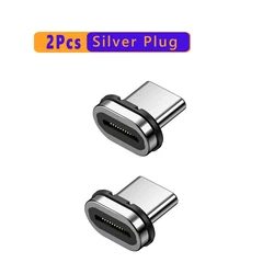 Enhanced USB4.0 Magnetic Fast Charge Converter Cable with 8K@60Hz Display Capability (2Pcs Plug Silver)