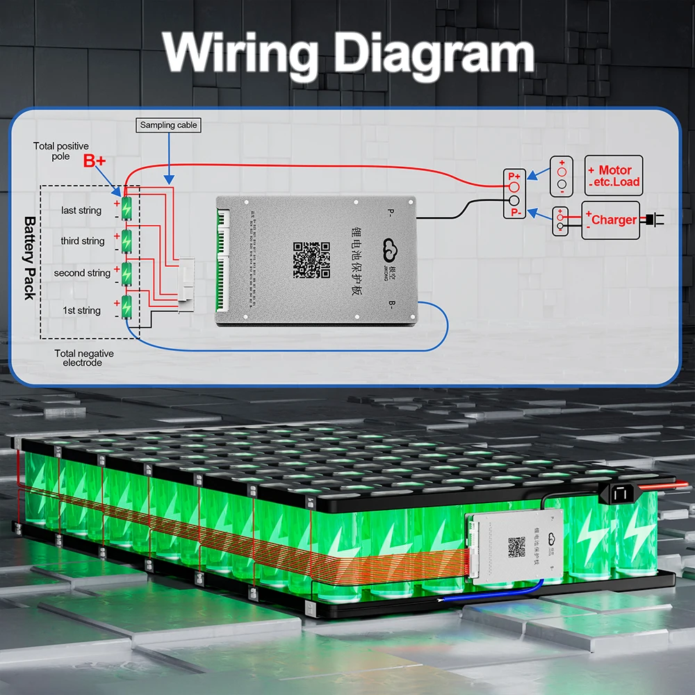 JKBMS 스마트 JIKONG BMS, BT RS485 CAN, 활성 밸런스 전류, 4S  24S LifePo4 리튬 이온 18650 배터리, 200A 방전
