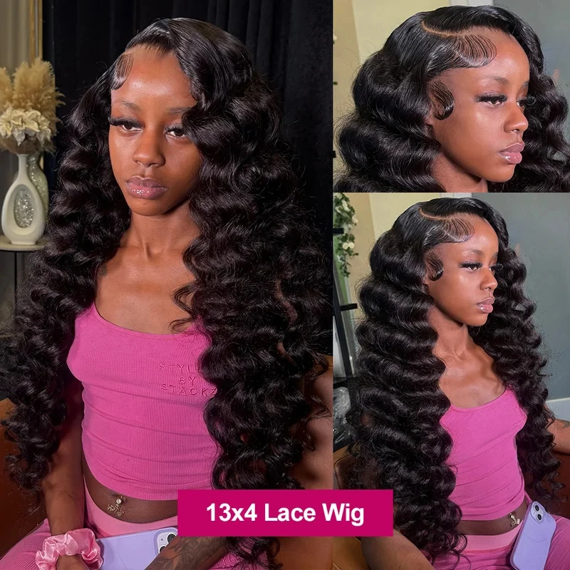 Perruque en cheveux humains à ondulations profondes lâches, Lace Front 13×6, 30-38 pouces, style Water Loose Wave vietnamien, Perruque frontale HD Lace 13×4, Perruques bouclées pour femmes