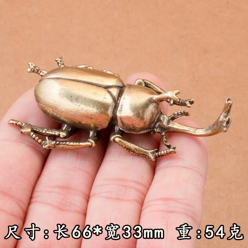 Enchanting Solid Brass Beetle Ornaments - Whimsical Unicorn Fairy Copper Insects