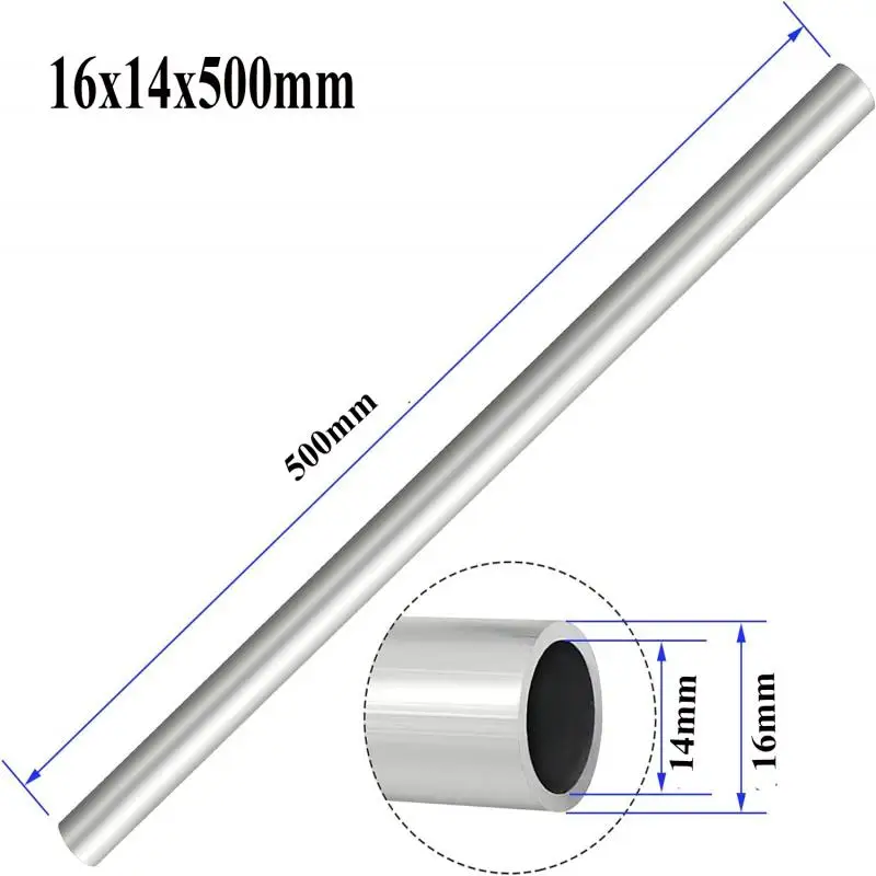 6063 Aluminum Pipe 5-20mm OD 1mm Thickness 200mm/500mm Length Straight Round Tube DIY/Machinery