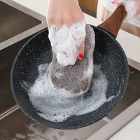 Tampon à récurer en coton Double face pour la vaisselle de cuisine, brosse à huile antiadhésive, Pot, tissu à vaisselle domestique, bloc d'éponge 4