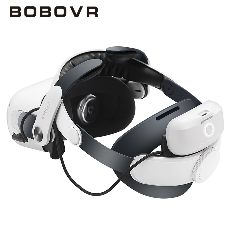 バッテリーヘッドストラップ,BOBOVR-M2プロ,oculus Quest 2 Eliteと互換性,5200mAhバッテリー,メタquest2 vrアクセサリ