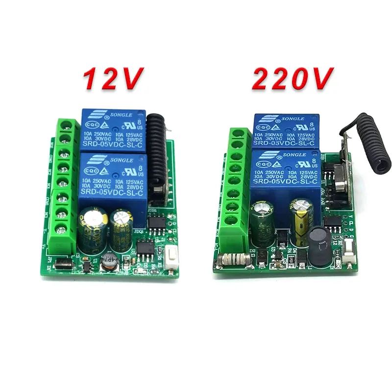220V 2 채널 10A 모터 정방향 및 역방향 텔레스코픽 막대 무선 원격 제어 스위치 433M 가정용 장비 가전 제품