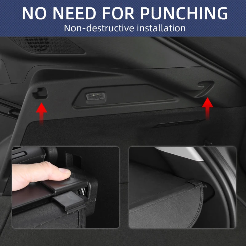 Retractable Cargo Cover For Cadillac Lyriq 2023-2025 - Canvas Texture Trunk Privacy Shield, No Drill Installation