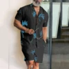 Coconut Tree 2PCS Shirts Suits Men 3D print Fashion Shirts+Shorts Two Piece Sets Hawaii Beach lapel Shirt Set Unisex Clothing 5