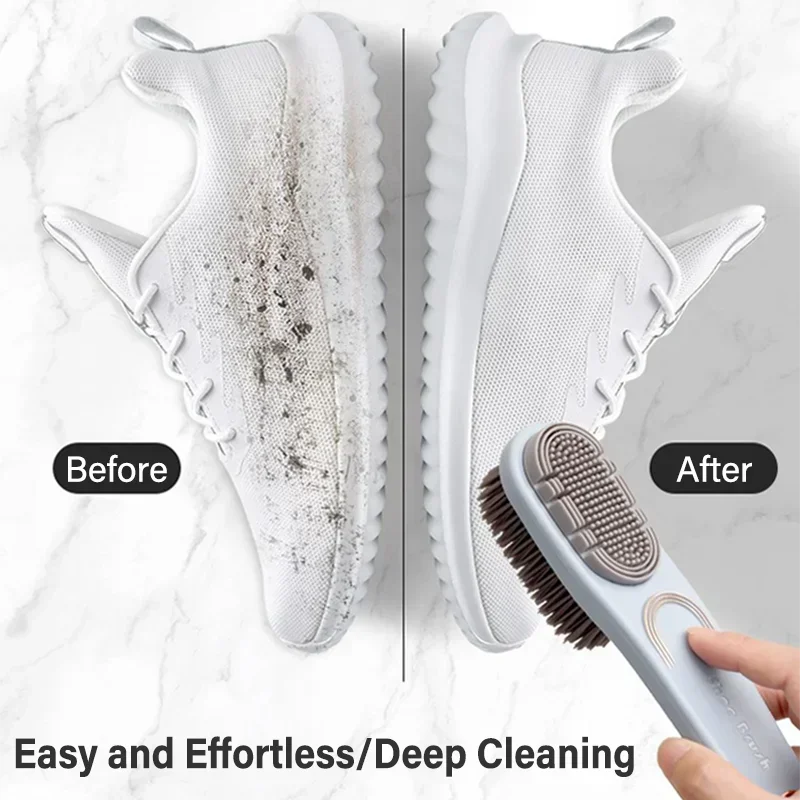 Shoe Brush Double-sided Rubber Soft Bristles Clothes Care Specialized Waterproof Dirt Removal Cleaning Tool