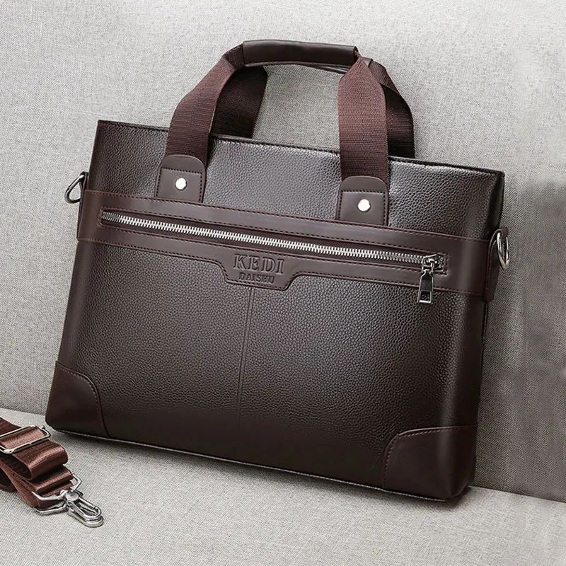 MensBusinessBriefcasesPULeatherShoulderMessengerBagsTravel