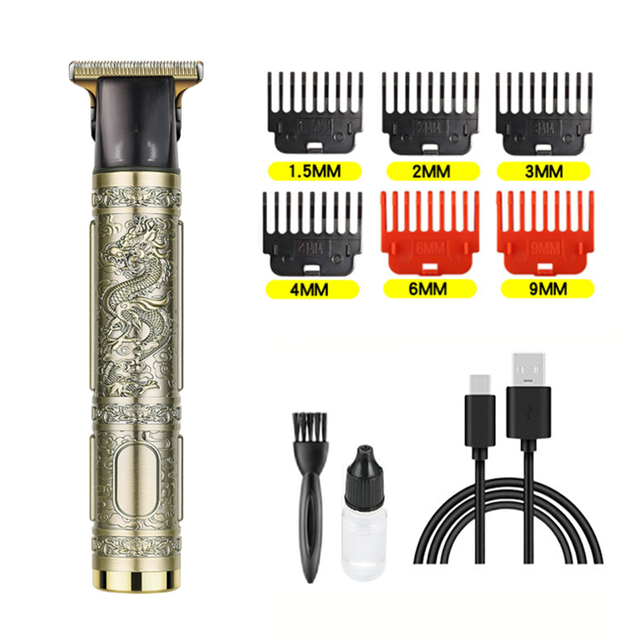 Clipper Electric Clippers New Electric Men's Retro T9 Style Buddha Head Carving Oil Head Scissors