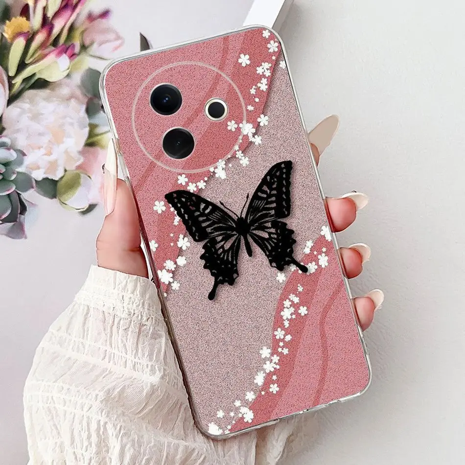 Elegant Butterfly Cat Printed Soft Silicone TPU Phone Case