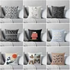 Gray blue round triangle striped linen pillowcase sofa cushion cover home decoration can be customized for you 40x40 50x50 60x60 1