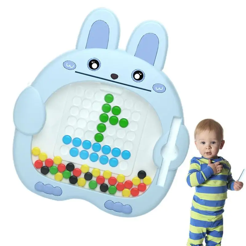 

Магнитная доска для рисования с бусинами, магнитная доска для рисования с магнитной ручкой и бусинами, игрушка Монтессори, доска для рисования с кроликом в течение 3 лет