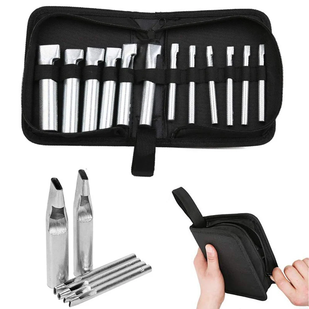 

Leather Craft Oval Hole Punch Set Stainless Steel Construction Packaging Bags for Easy Carrying Sizes Ranging from 2mm to 5mm