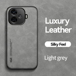 Luxury Retro PU Leather Shockproof Phone Case with Soft Silicone + PC Back Cover for IQOO Z9 (Light Gray)