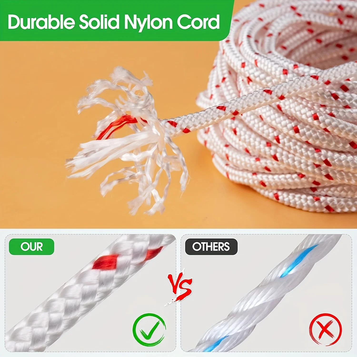 LUSQI Recoil Starter Rope 10m*3mm Pull Rope With 0/1/2/3 Starter Handles for Gasoline Lawn Mower Engine Parts