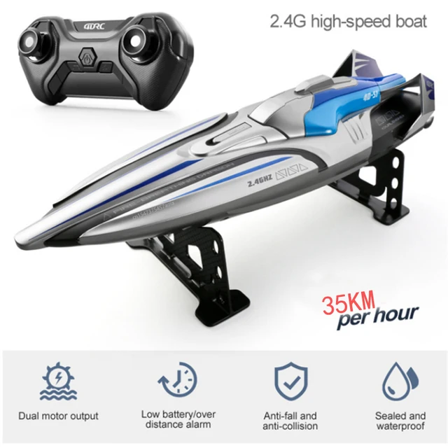 35 KM/H RC High Speed Racing Boat Speedboat Remote Control Ship Water Game Kids Toys Children Gift remote control boat 3
