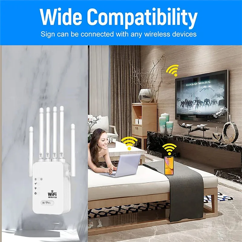 강력하고 안정적인 Wi-Fi 신호를 위한 AC1200 WiFi Repeater