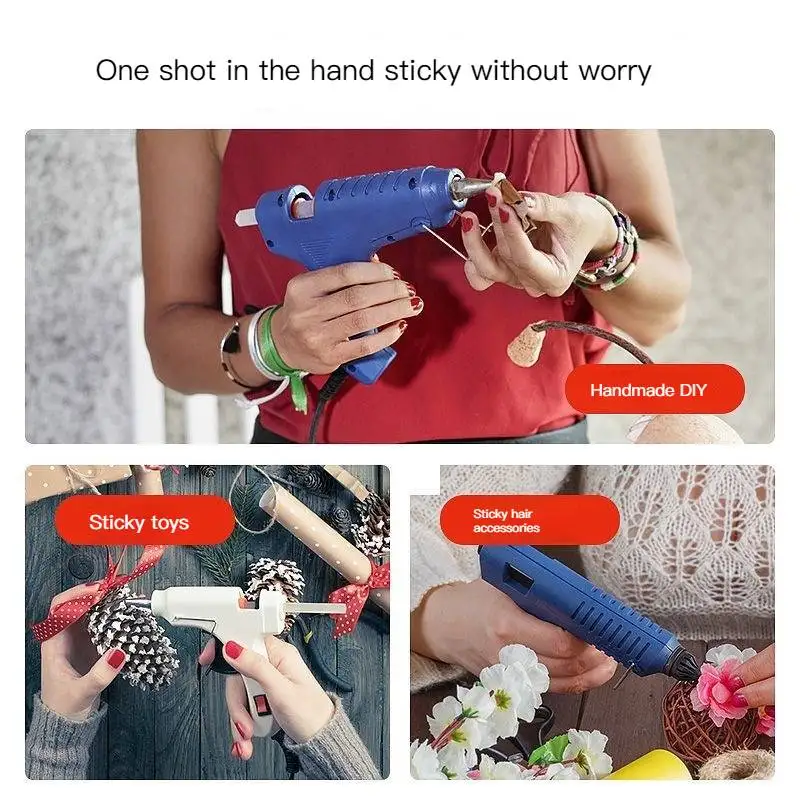 Hot melt glue gun 70W Hot Melt Glue Gun With 7MM Transparent Glue Stick Mini Gun Home Electric Heat Temperature Repair Tool Special Stick Set