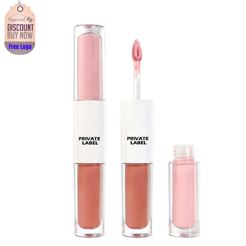 

2in1 Matte Gloss Liquid Lipstick Private Label Long Lasting Nude Waterproof Lipgloss Makeup Custom Logo Wholesale