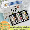 12/18/24 Acrylic Paint Set+palette+3 pen -0.169oz /5ml each, suitable for beginners, love painting 1
