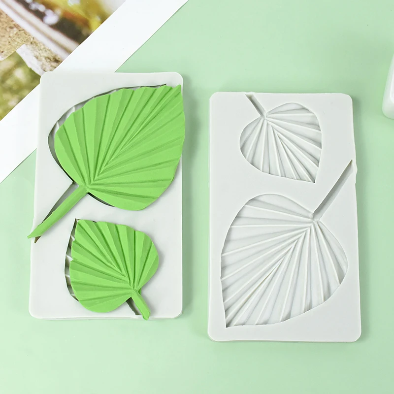 

3D Palm Leaf Silicone Molds Tropical Leaves Fondant Mold Fan Leaf Cake Decorating Tools Cupcake Topper Candy Chocolate Moulds